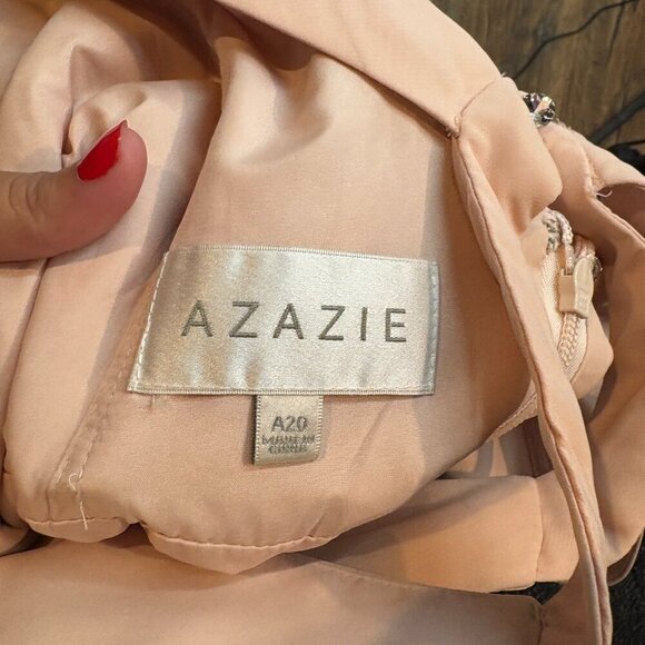 Azazie sleeveless maxi bridesmaid dress in Pearl Pink - Picture 5 of 5